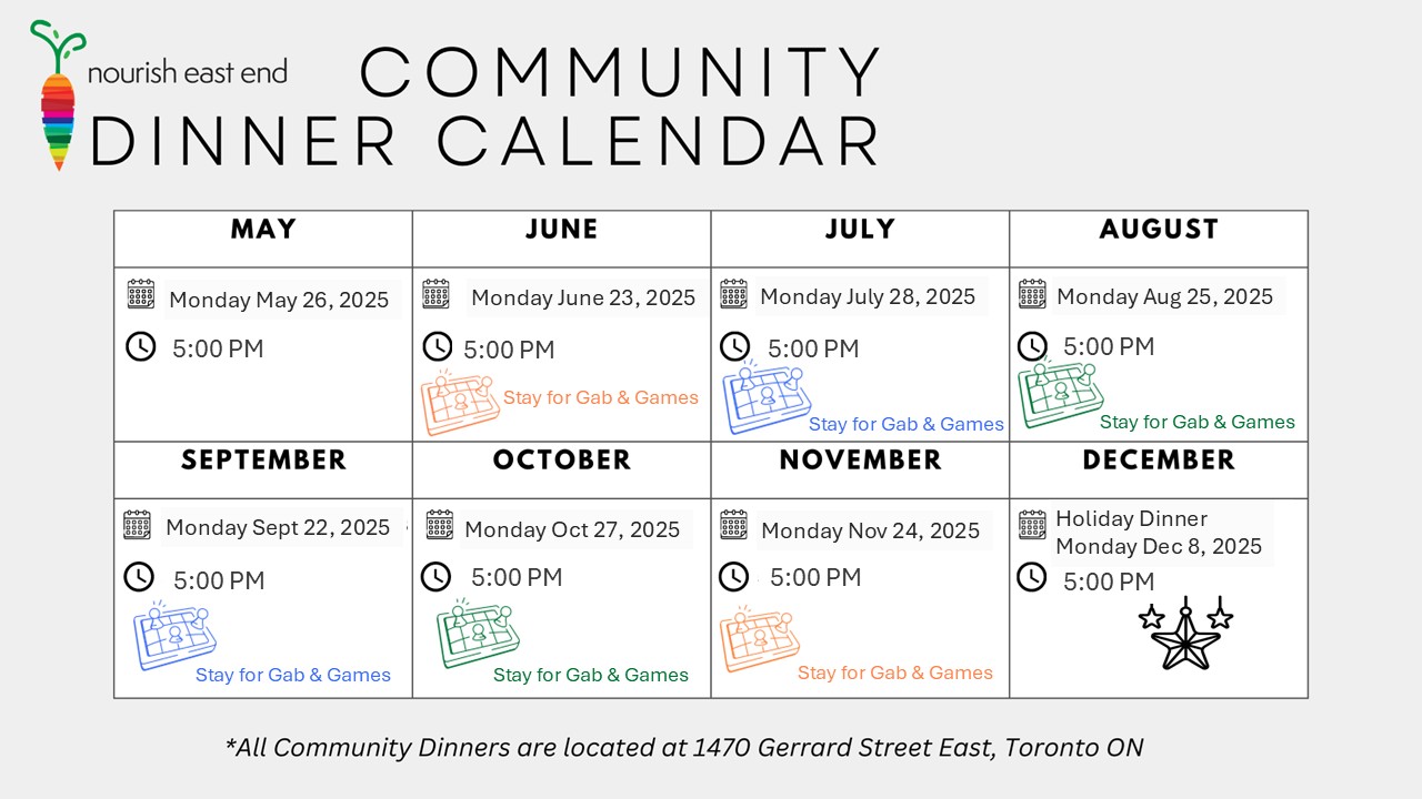 calendar fall 2025 with community dinners on Sept 22, Oct 27, Nov 24 and Dec 8